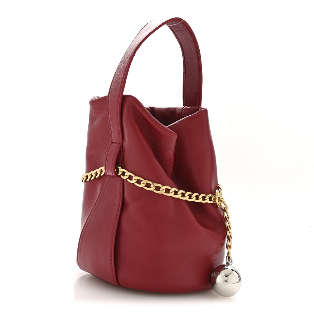 Nappa Petit Sac Mini Bucket Bag Cherry