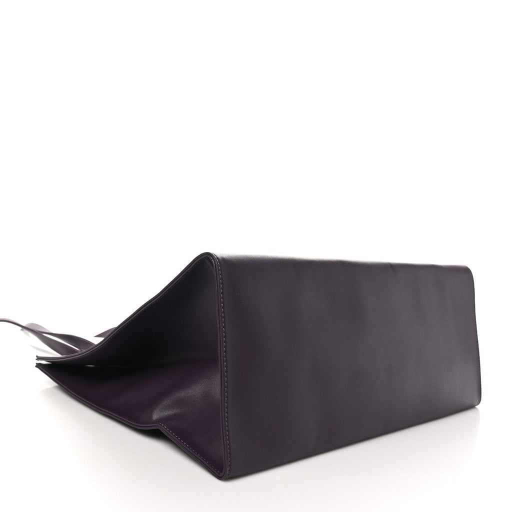 Vegan Leather Large Shopping Bag Eggplant