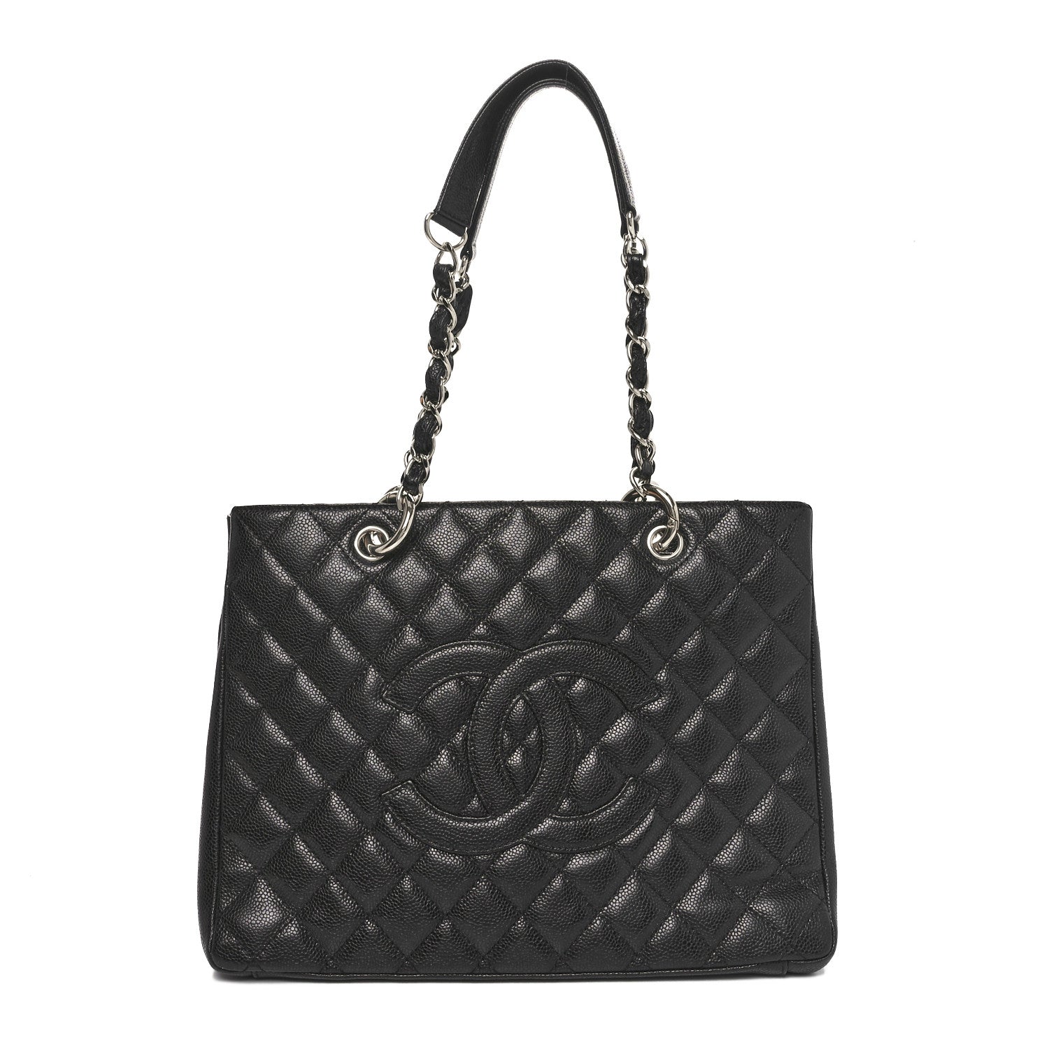 Caviar Quilted Grand Shopping Tote GST Black