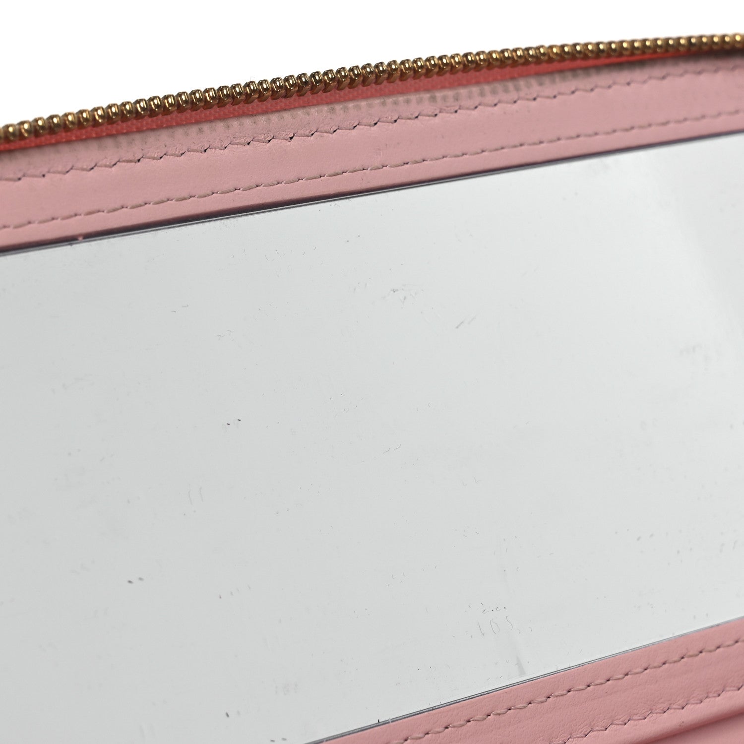 Caviar Quilted  Vanity Case With Chain Pink