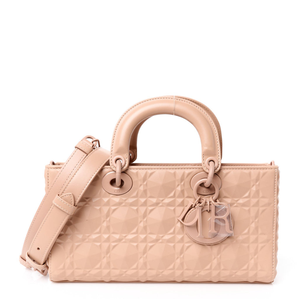 Calfskin Cannage Diamond Medium Lady D-Joy Rose Des Vents