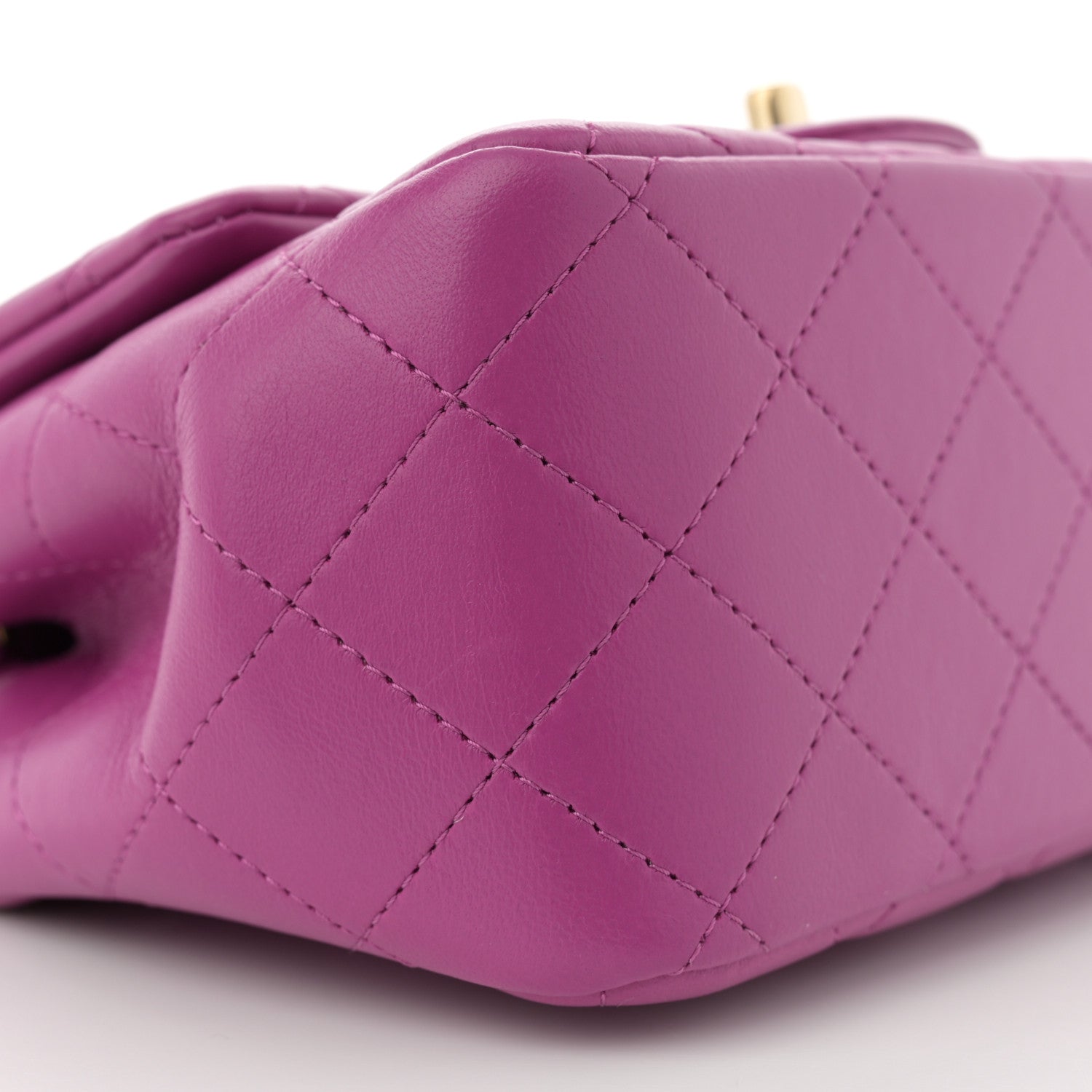 Lambskin Quilted Mini Square Flap Purple