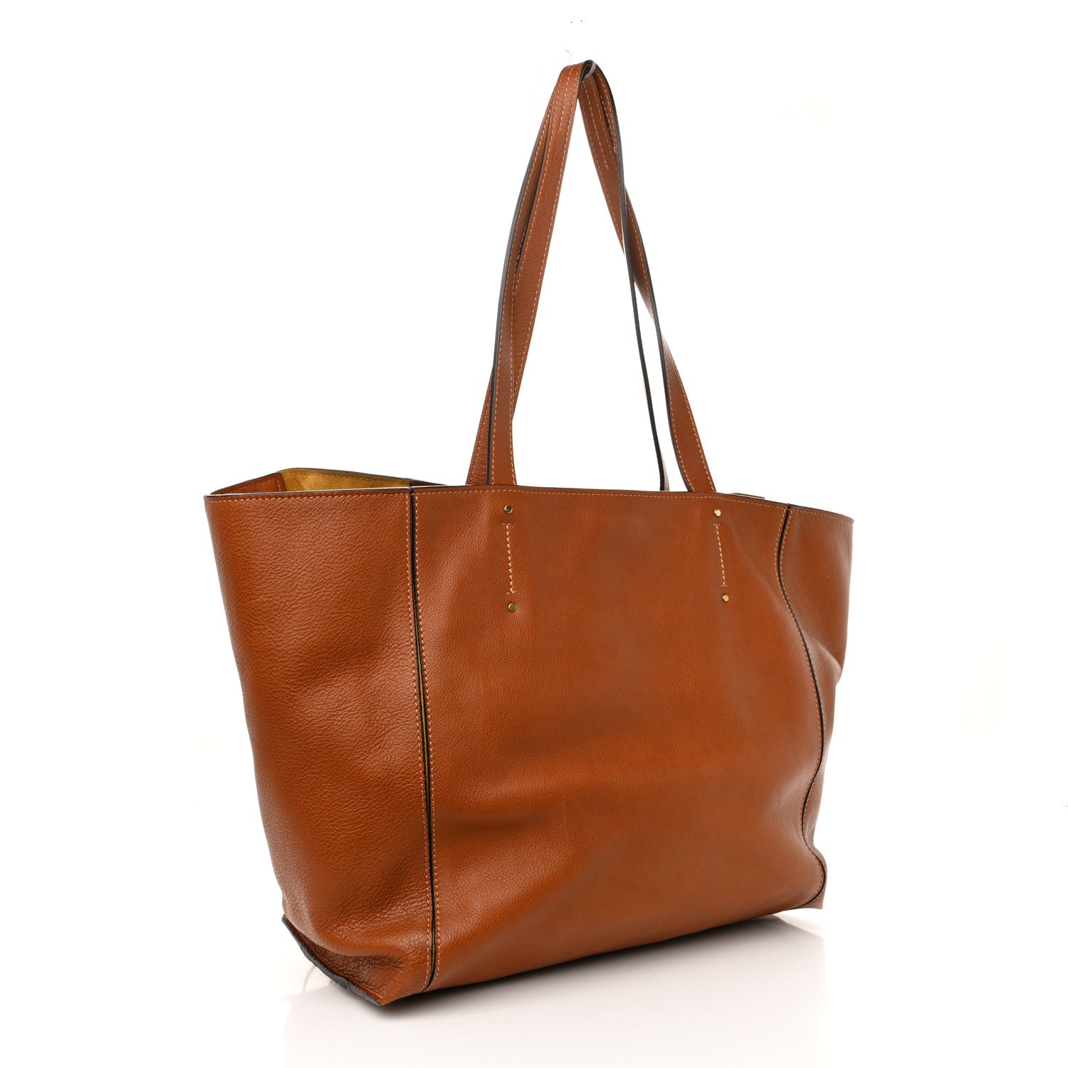 Smooth Calfskin Medium Milo Shopping Tote Caramel