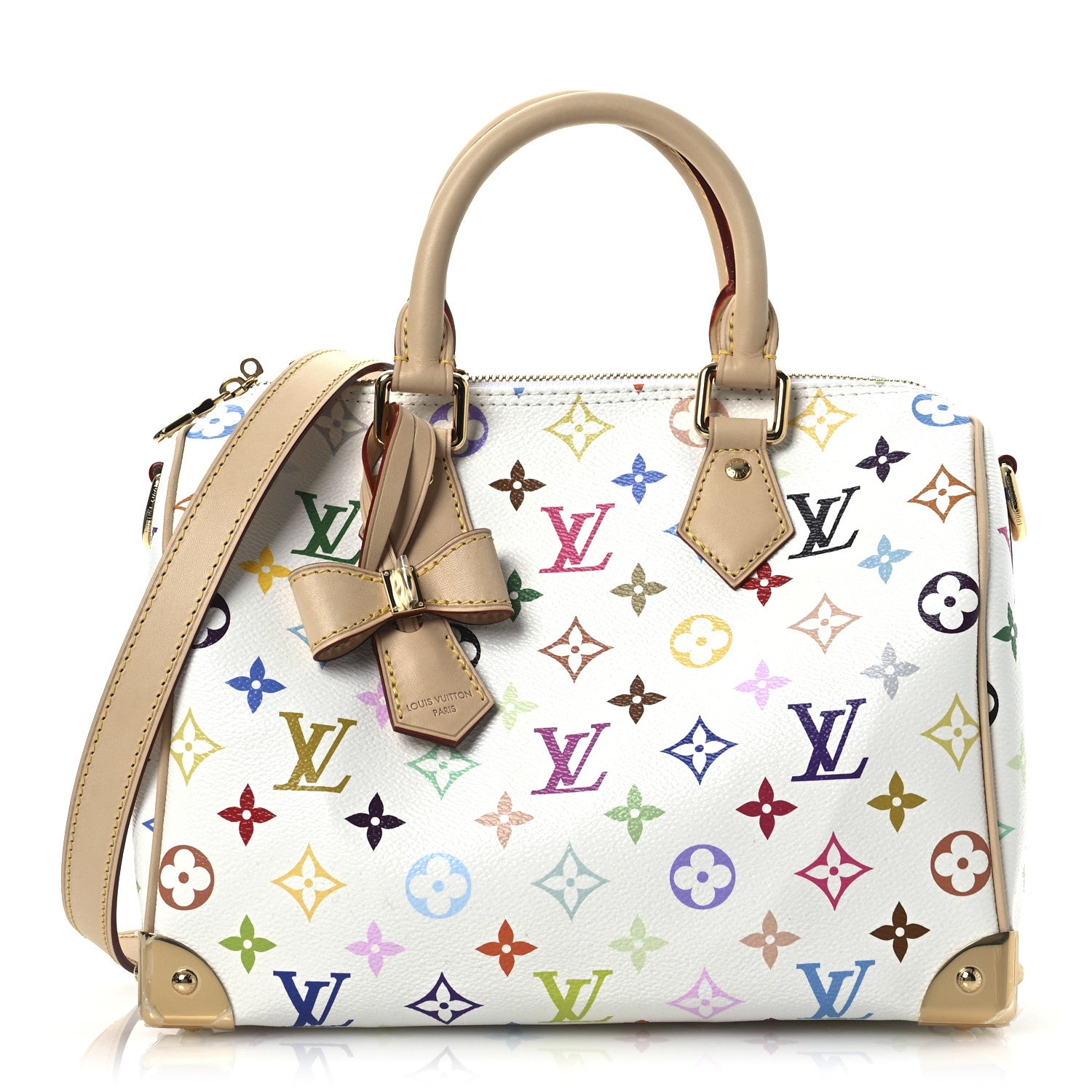 LV X TM Monogram Multicolor Speedy Bandouliere 25 White