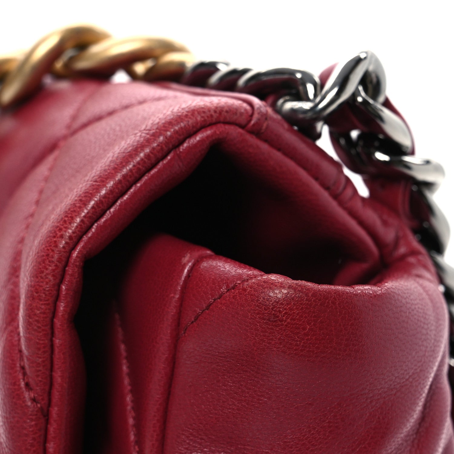 Goatskin Quilted Large Chanel 19 Flap Dark Pink