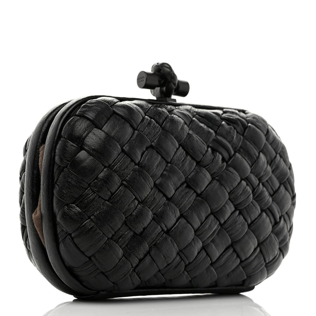 Nappa Intrecciato Knot Clutch Black