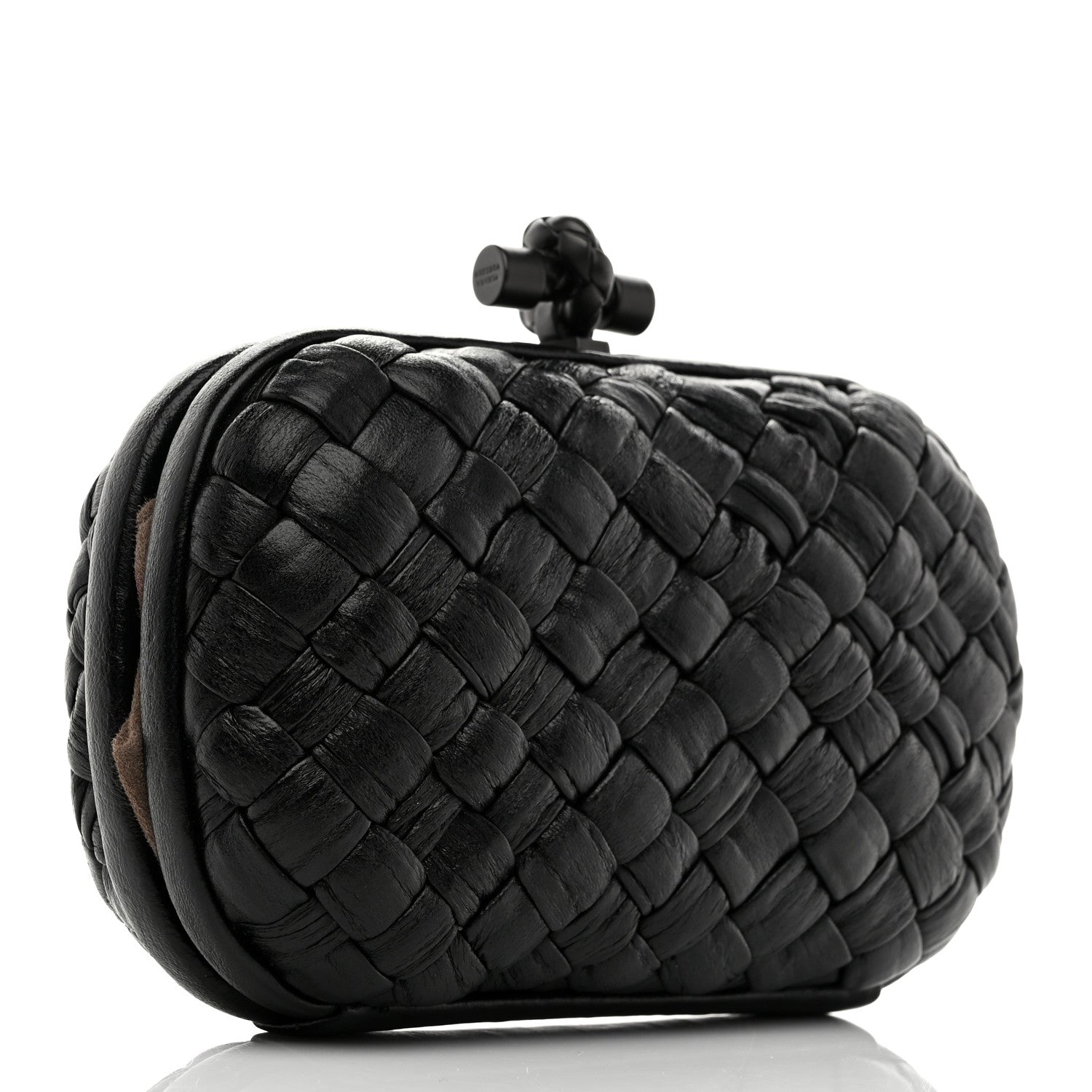 Nappa Intrecciato Knot Clutch Black