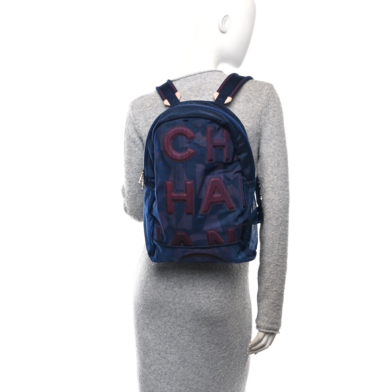 Mesh Small Doudoune Backpack Pink Blue
