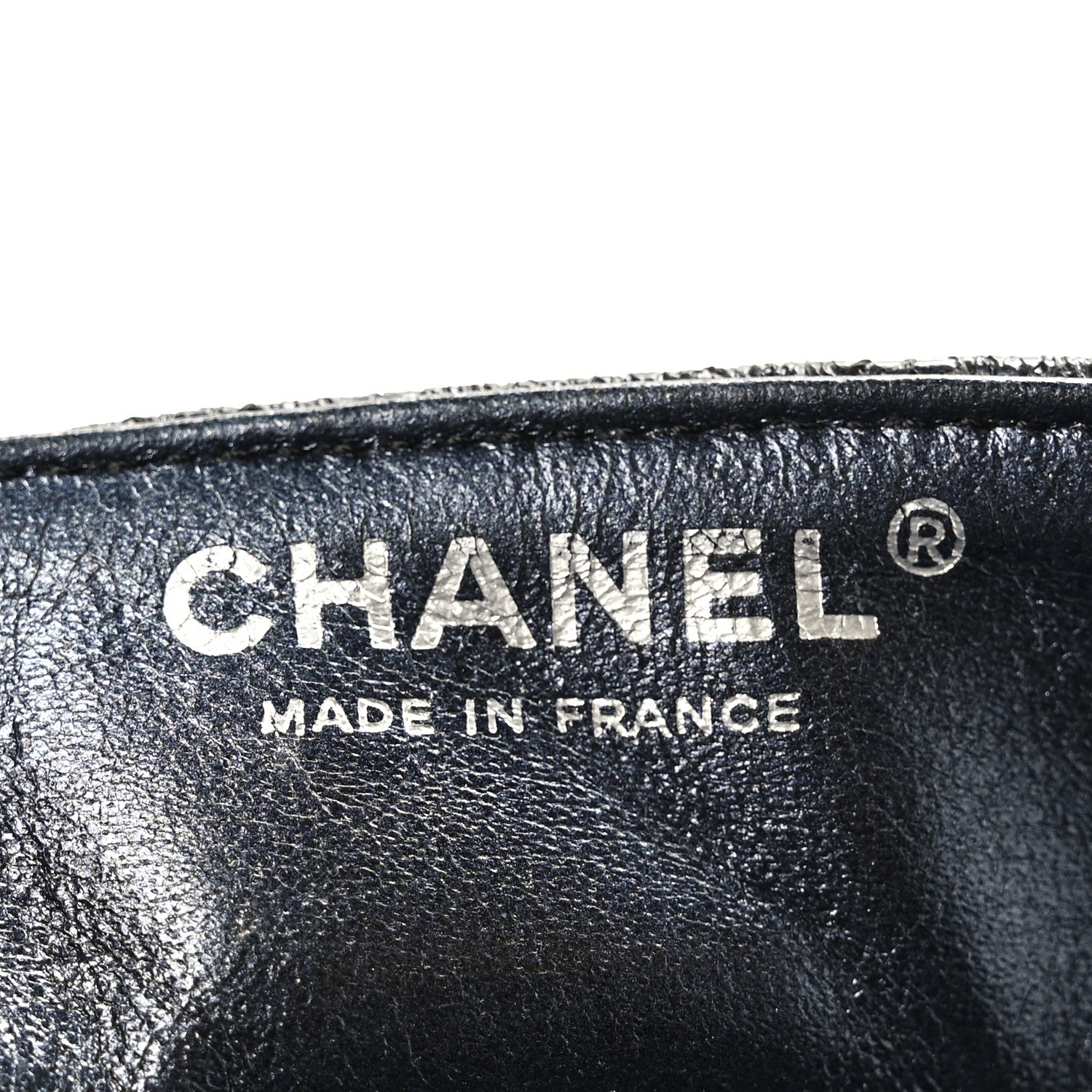 Metallic Crackled Calfskin Quilted East West Flap Navy
