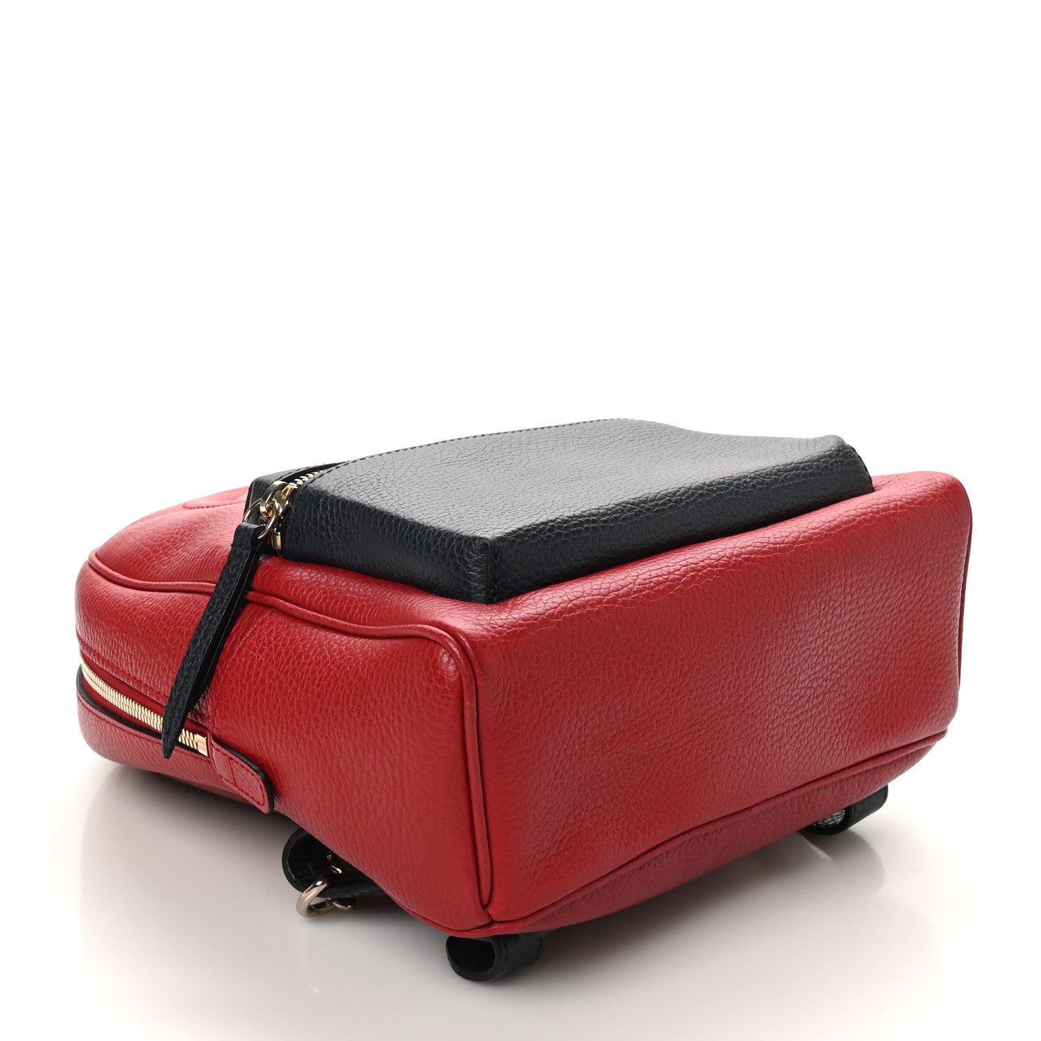 Pebbled Calfskin Bi-Color Soho Chain Backpack Red Navy