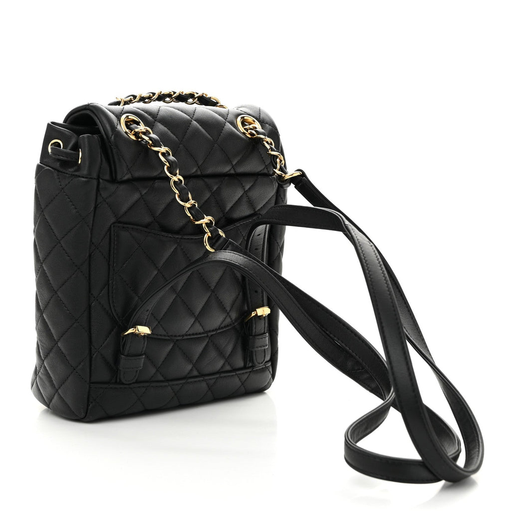Calfskin Quilted Mini Urban Spirit Backpack Black