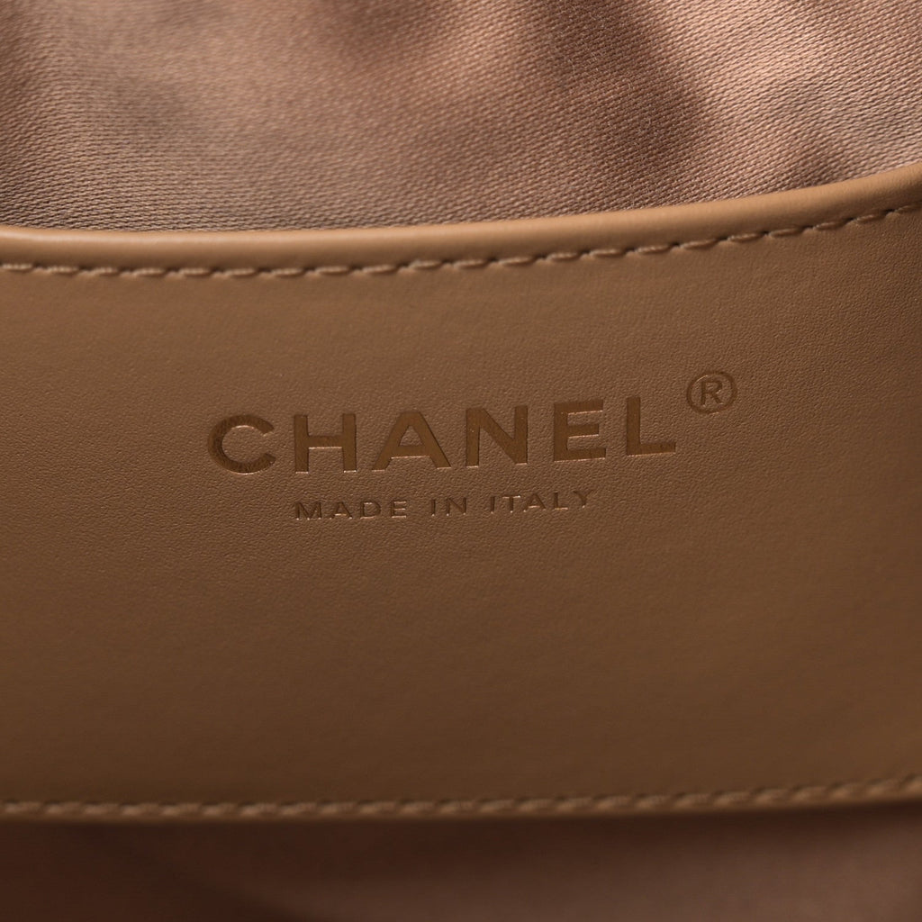 Caviar Quilted Medium Chanel 25 Handbag Dark Beige