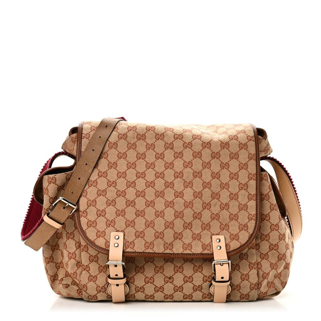 GG Monogram Diaper Bag Beige Ruggine Natural Antique Rose