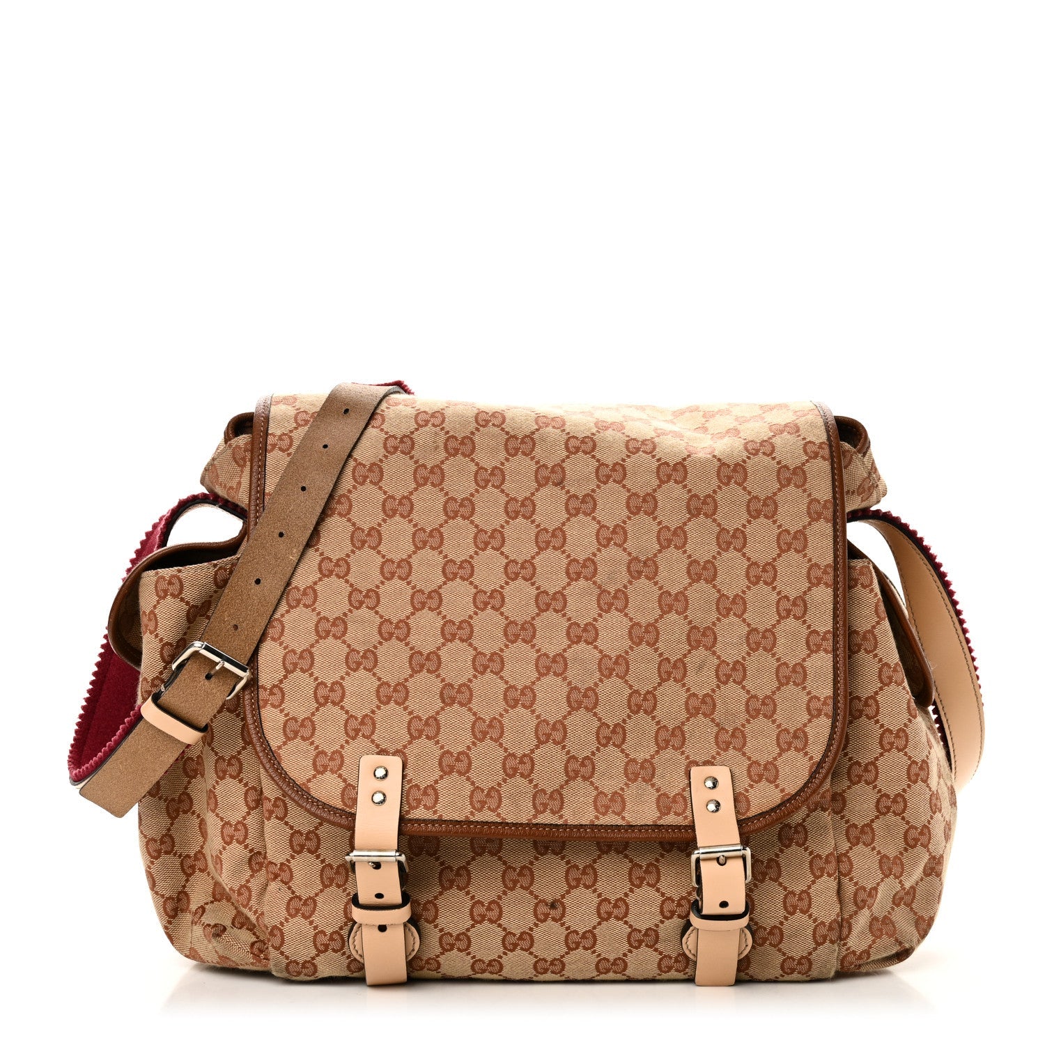 GG Monogram Diaper Bag Beige Ruggine Natural Antique Rose