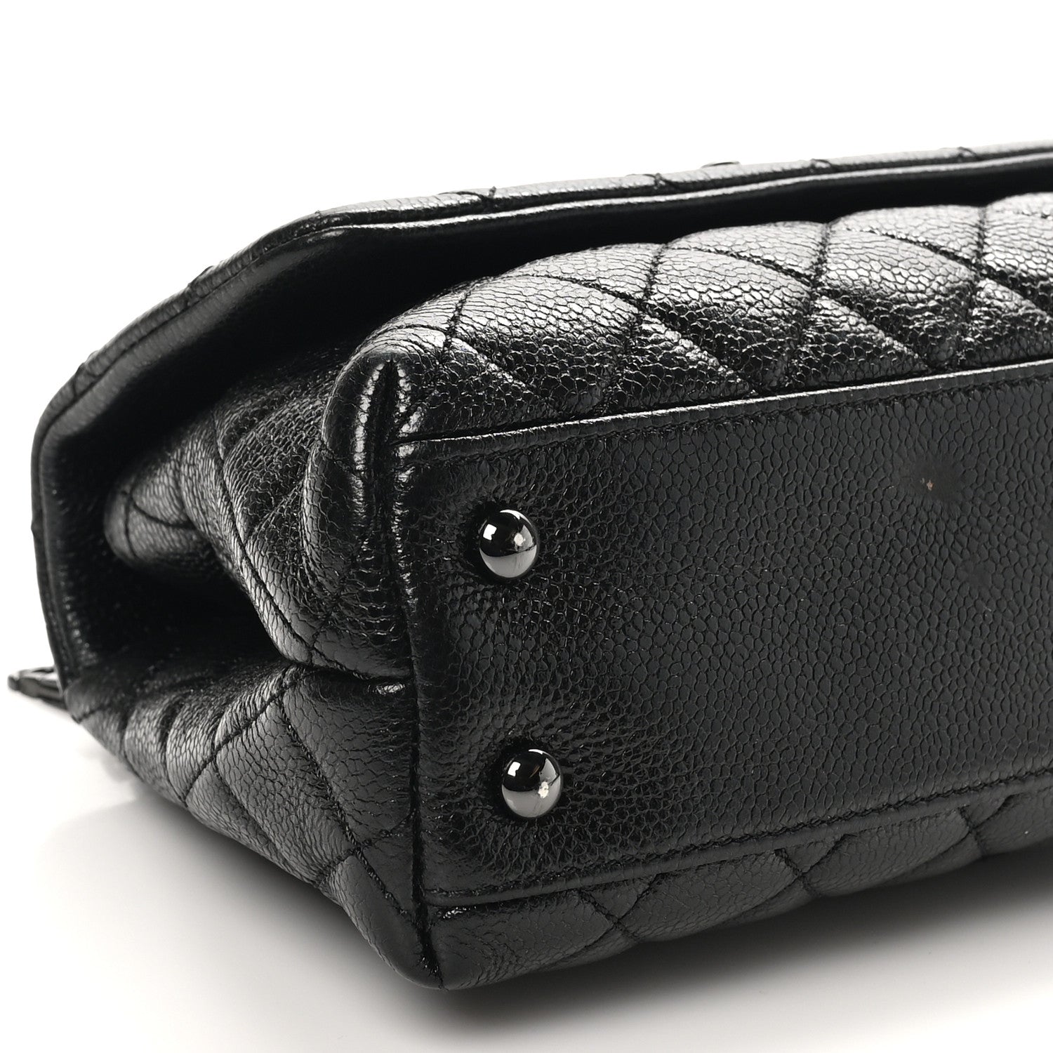 Caviar Quilted Mini Coco Handle Flap So Black