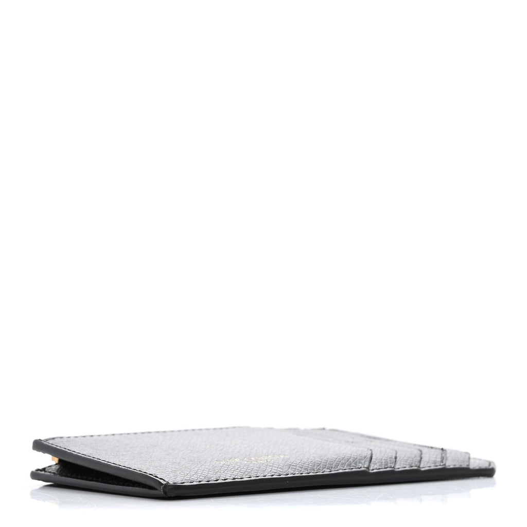 Calfskin 5 Fragments Zip Pouch  Holder Black