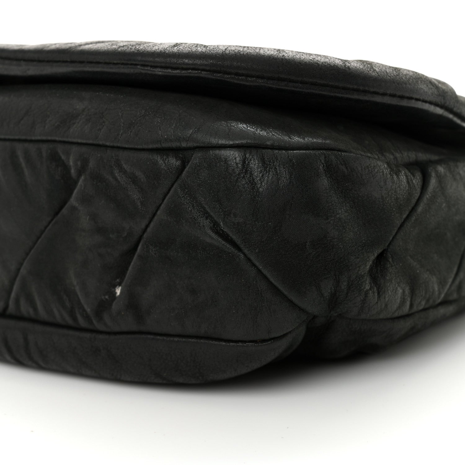 Iridescent Calfskin Glint Flap Black