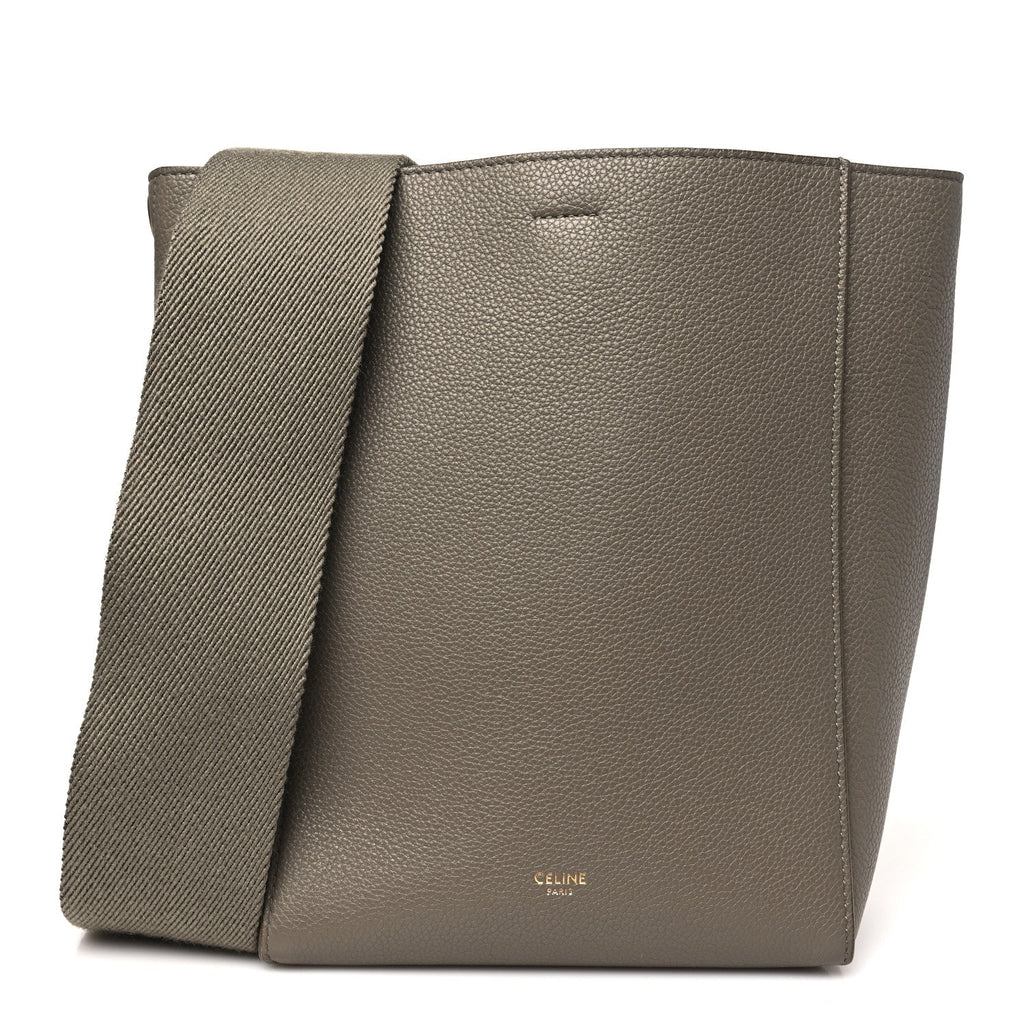 Soft Grained Calfskin Small Sangle Bucket Bag Taupe