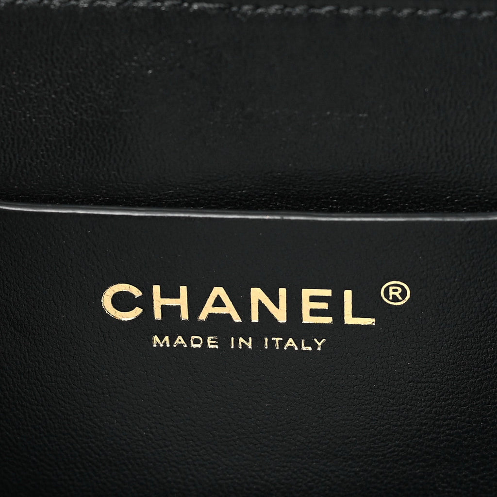 Caviar Quilted Mini Top Handle Flap Black