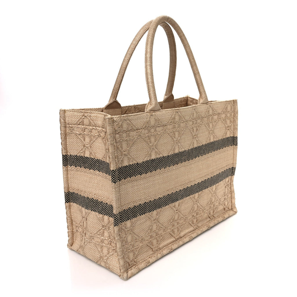 Raffia Cannage Medium Book Tote Natural