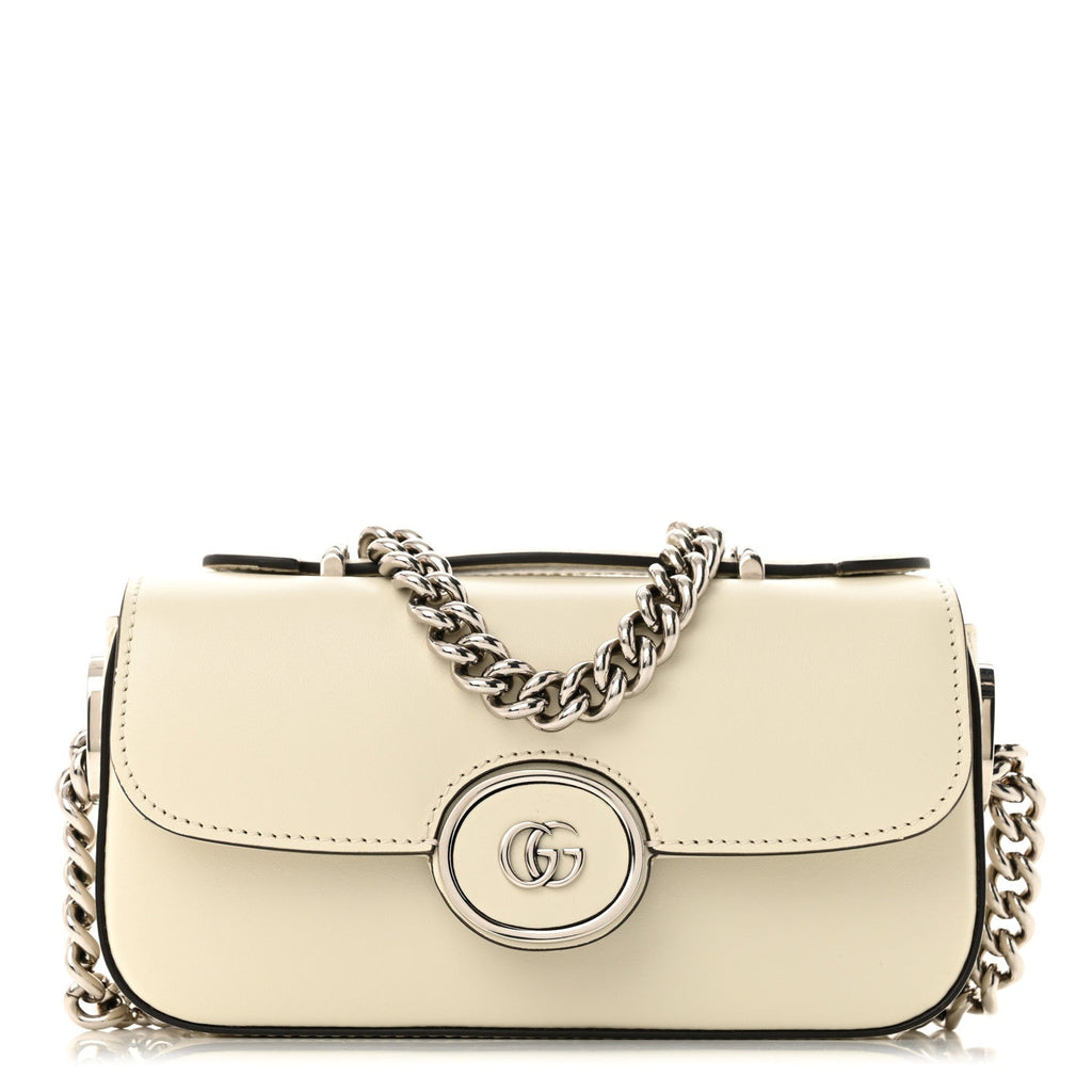 Senna Calfskin Petite Mini GG Top Handle Shoulder Bag Mystic White