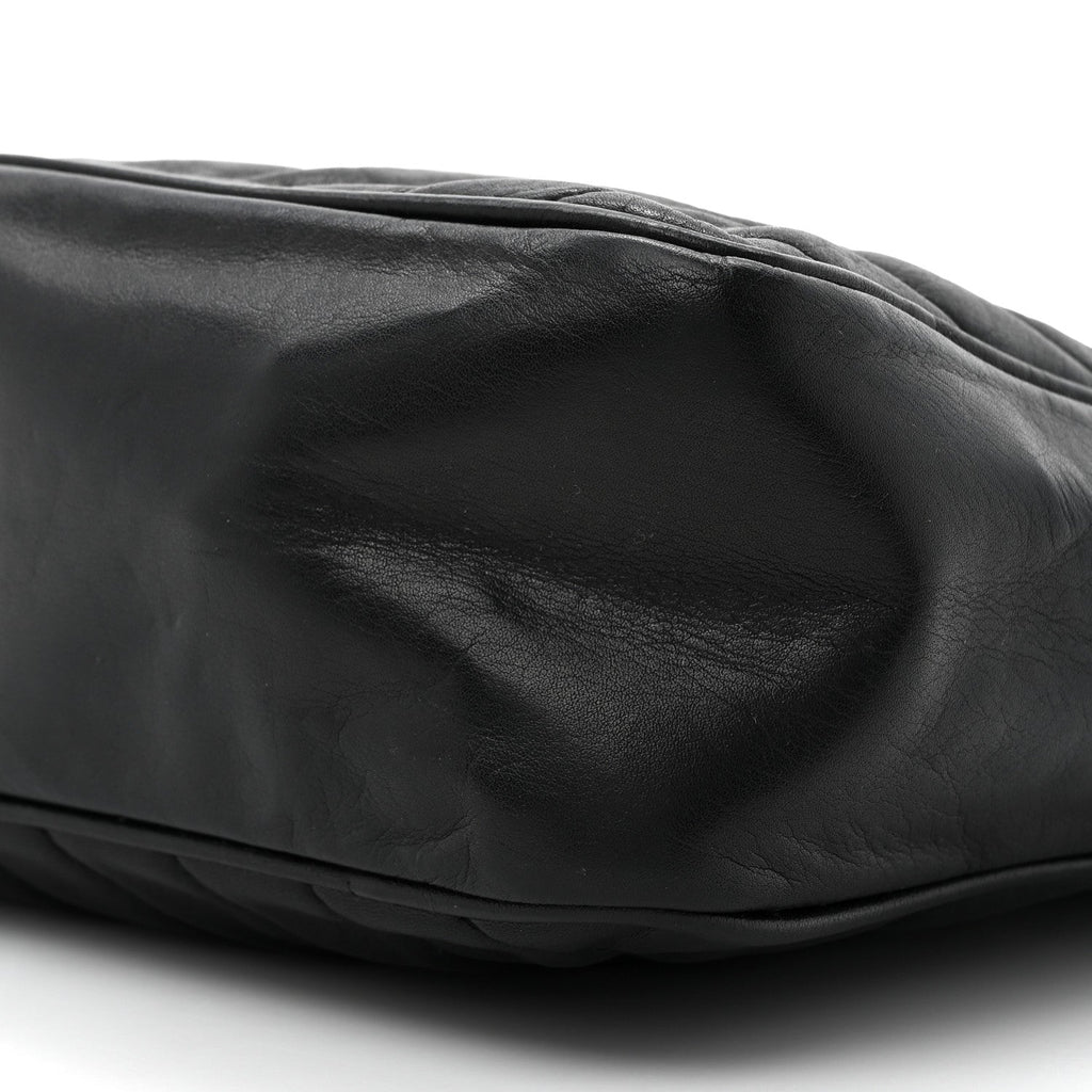 Lambskin Surpique Chevron Small Tote Black