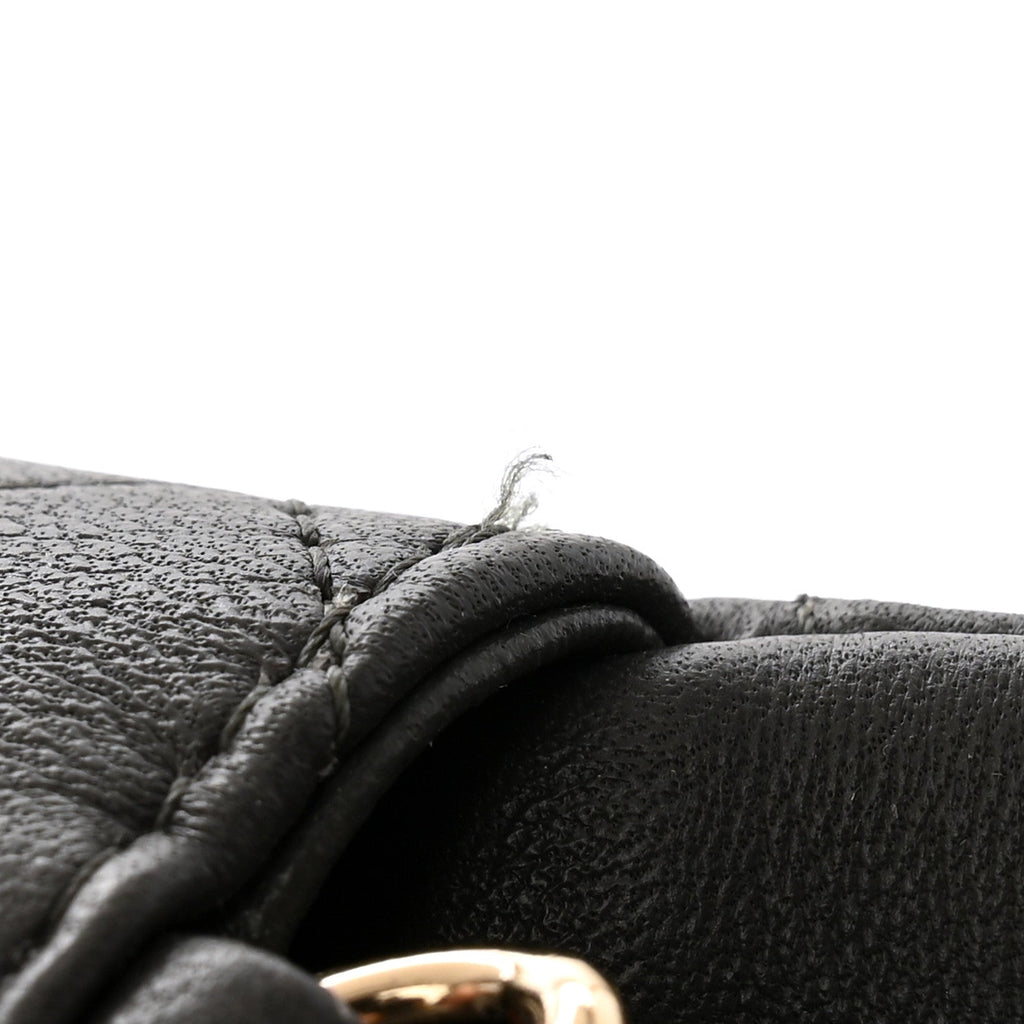 Lambskin Quilted Mini Square Flap Dark Grey