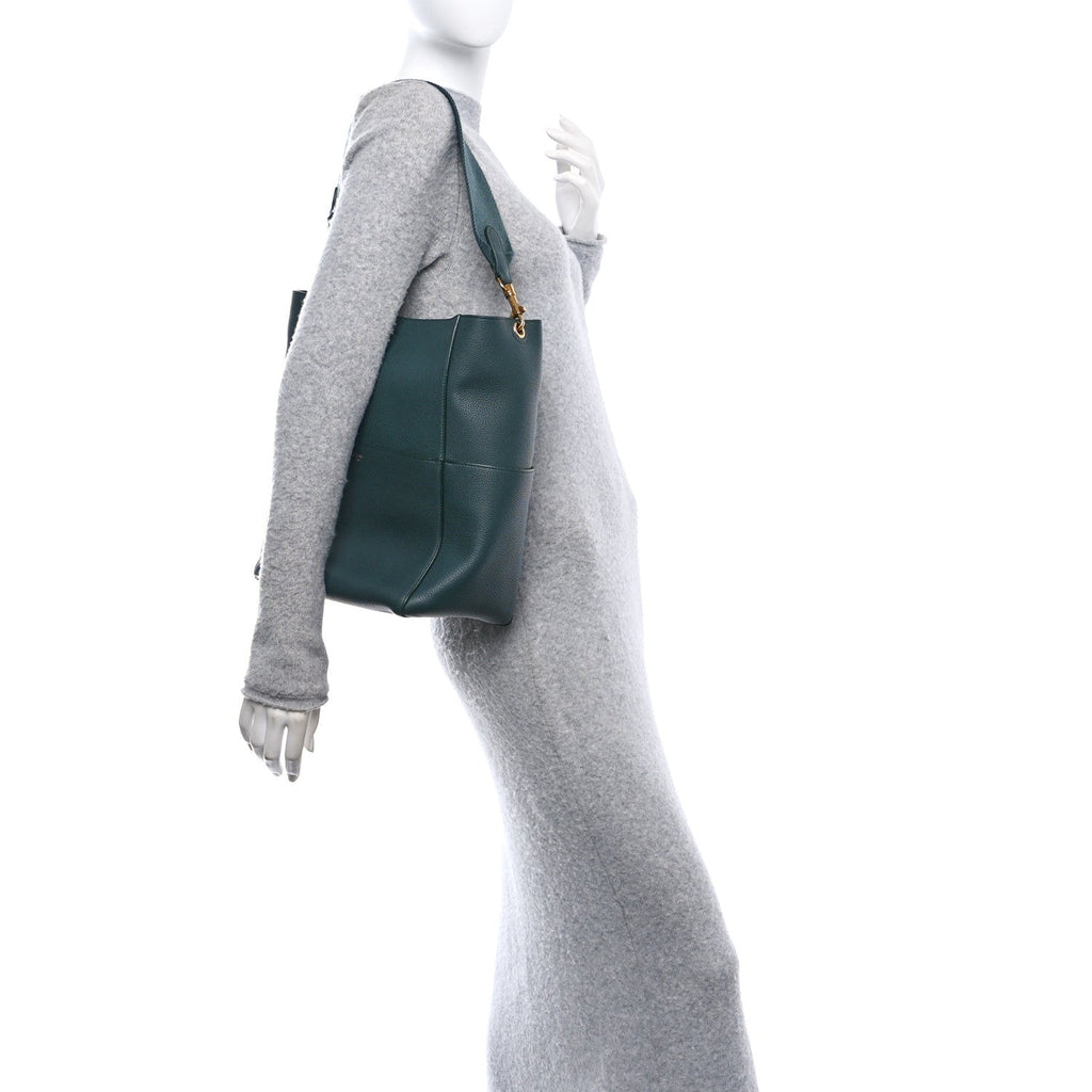 Soft Grained Calfskin Sangle Bucket Bag Amazone
