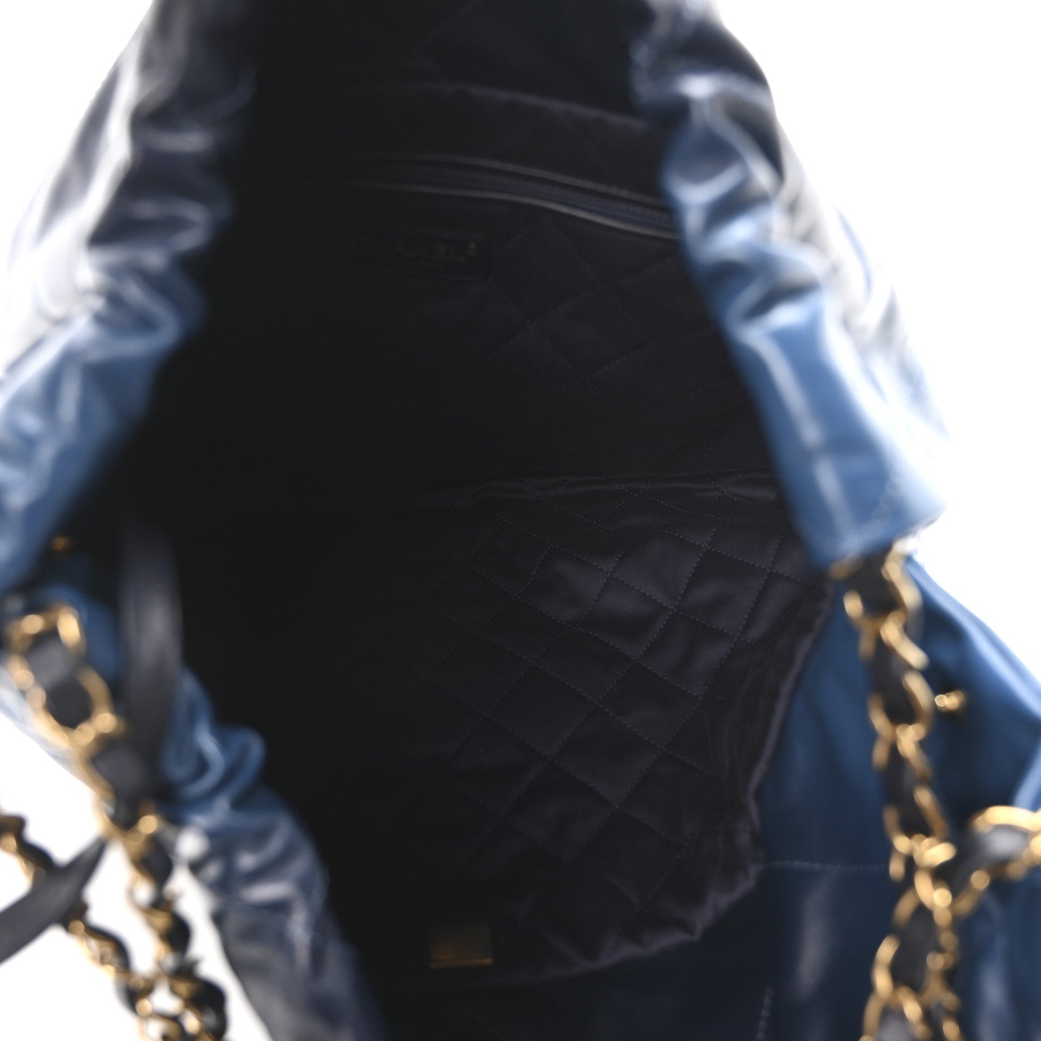 Shaded Calfskin Quilted Chanel 22 Blue Dark Blue
