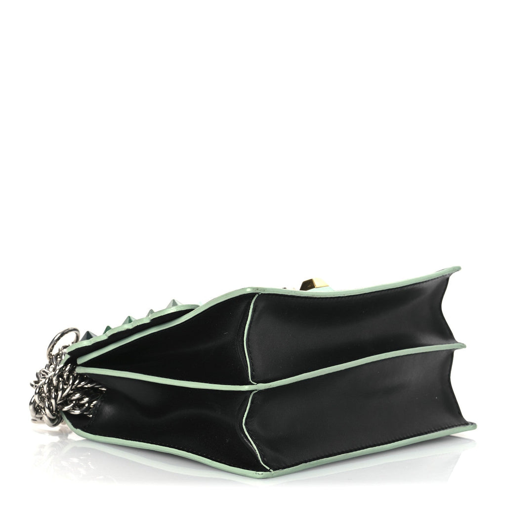 Vitello Liberty Scalloped Studded Small Kan I Shoulder Bag Black Multicolor