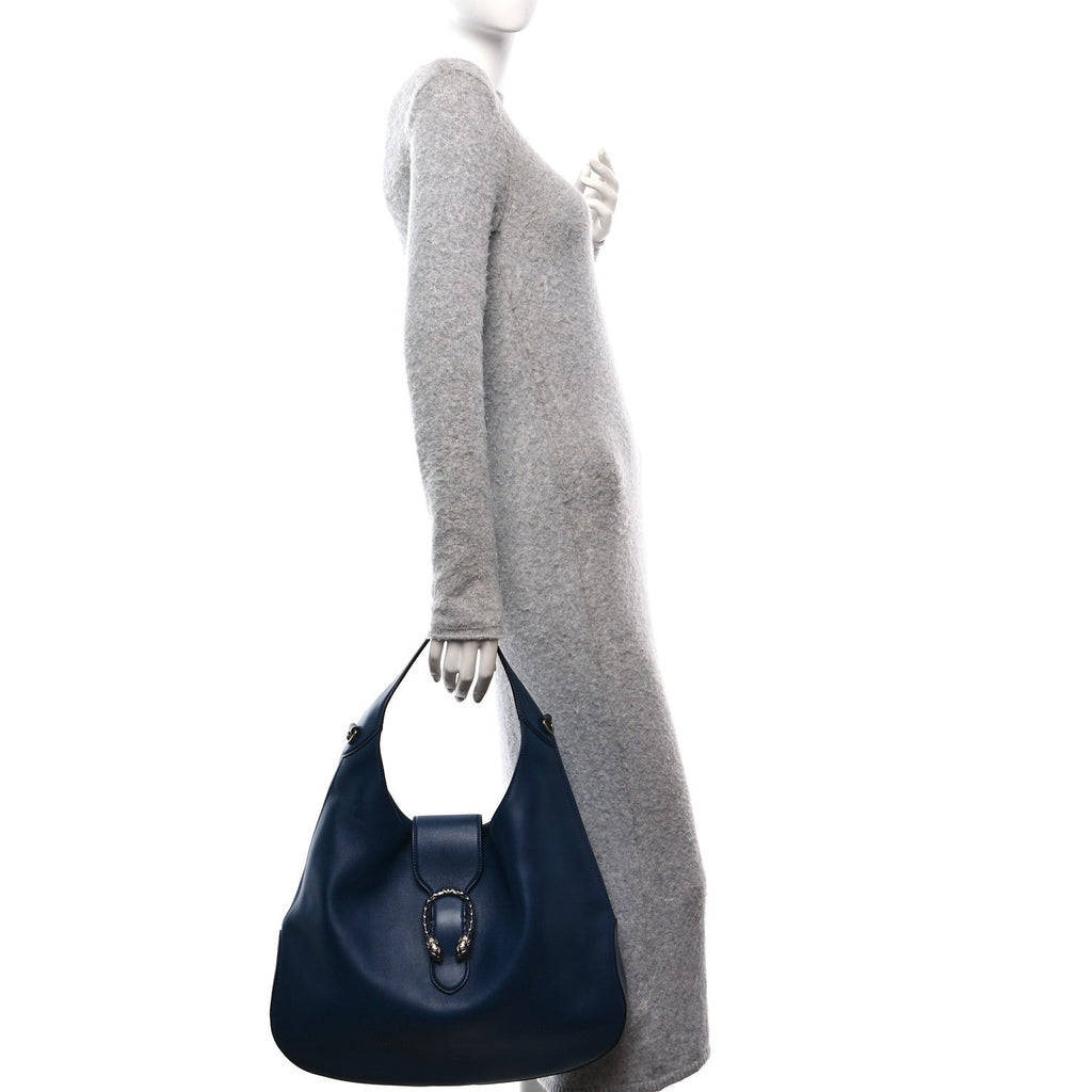 Calfskin Web Large Dionysus Hobo Blue Agata