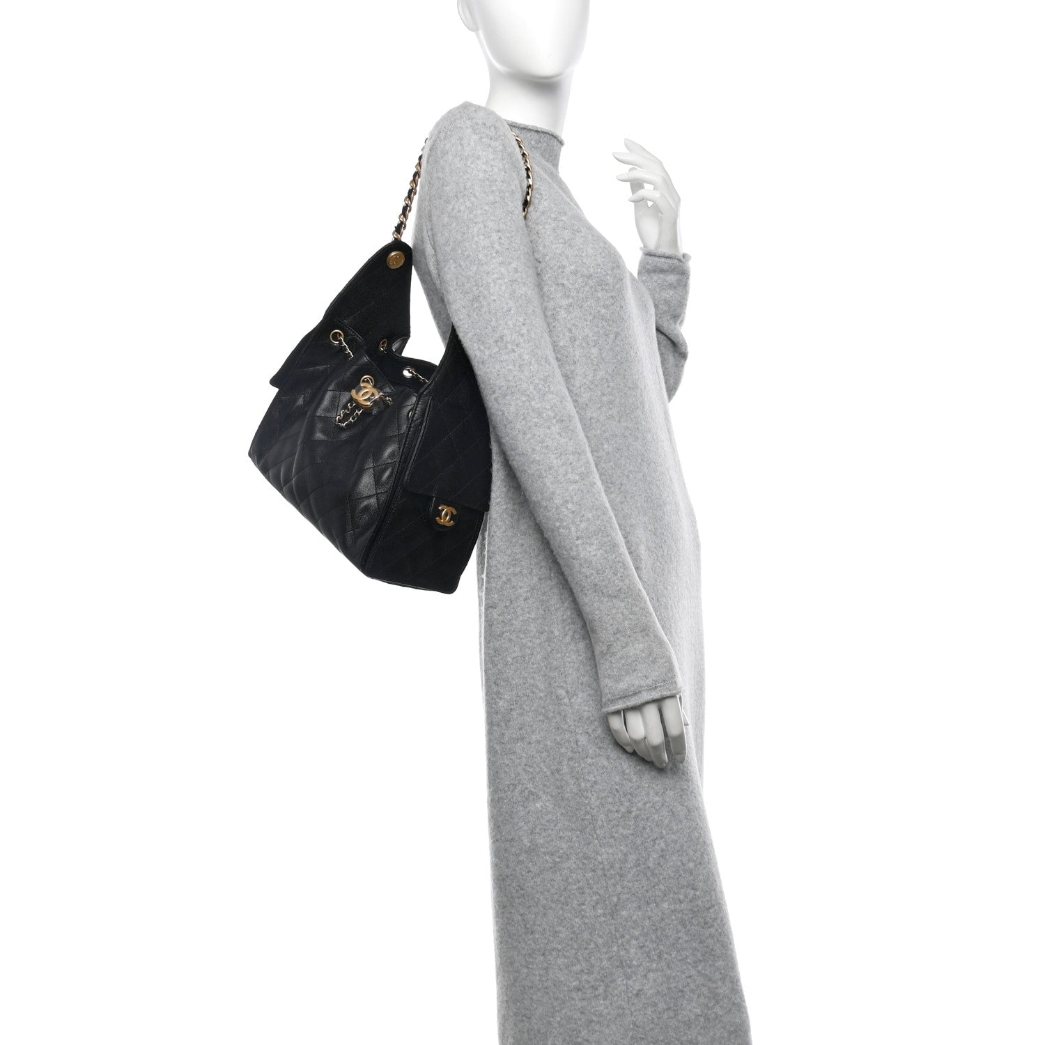 Caviar Quilted Small Chanel 25 Handbag Black