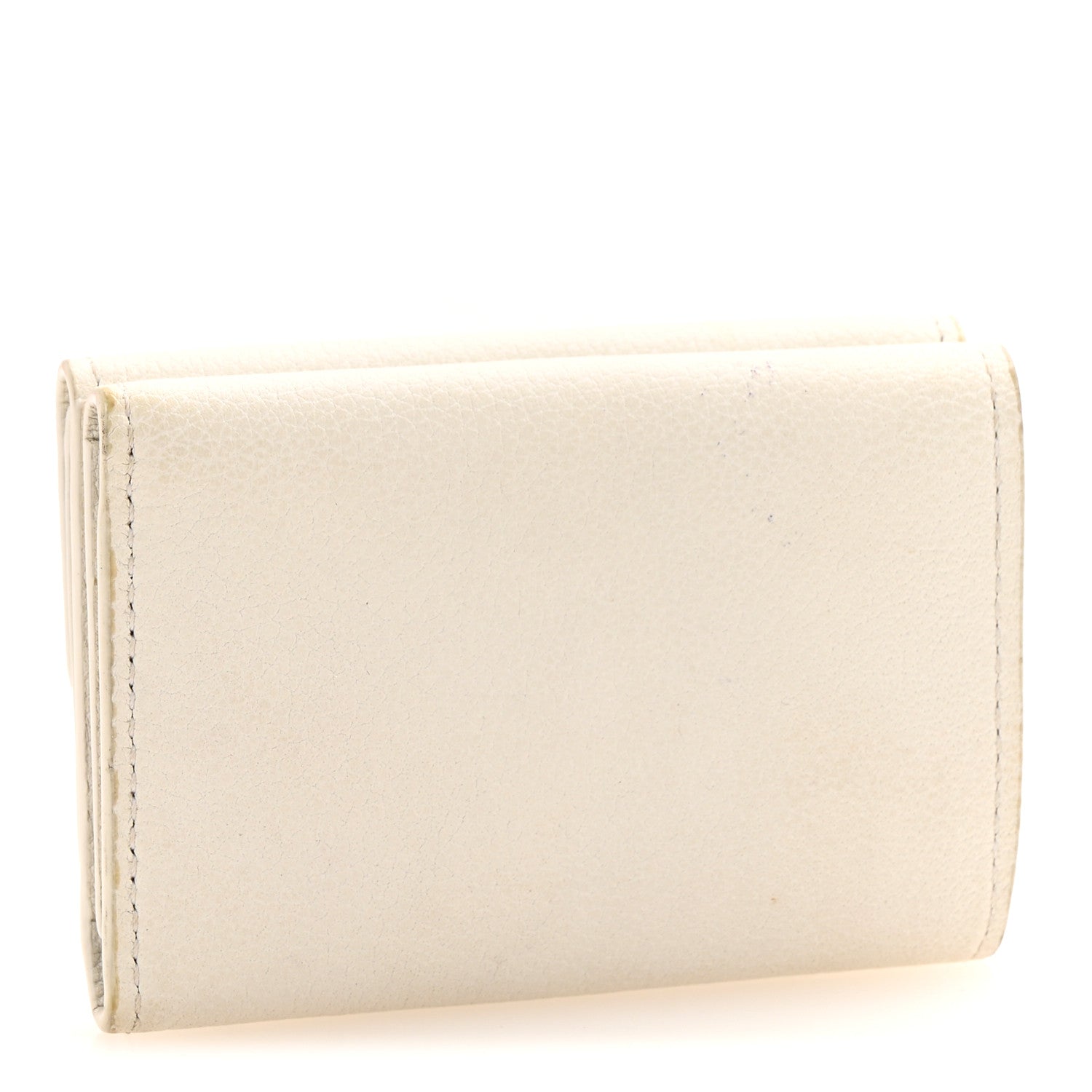 Calfskin Lockmini Wallet White