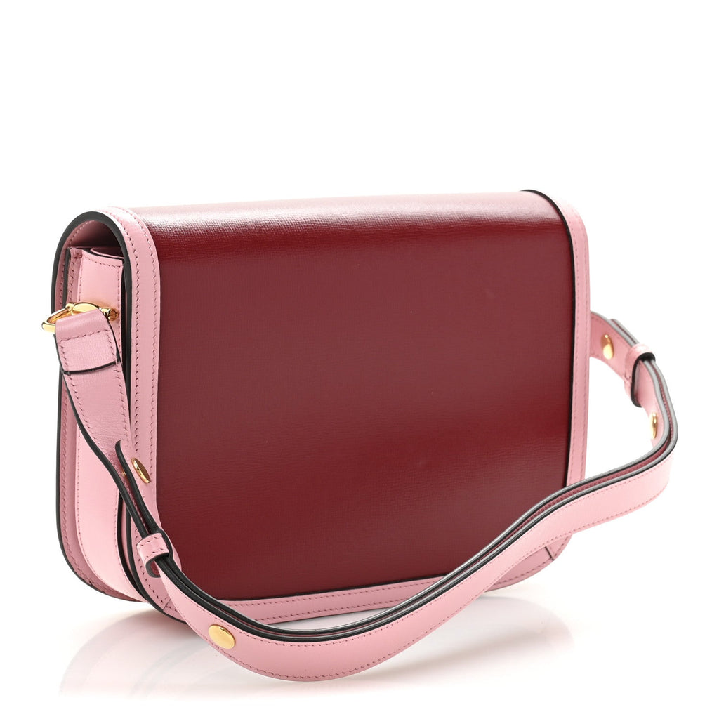 Azalea Calfskin Horsebit 1955 Shoulder Bag New Cherry Red Wild Rose
