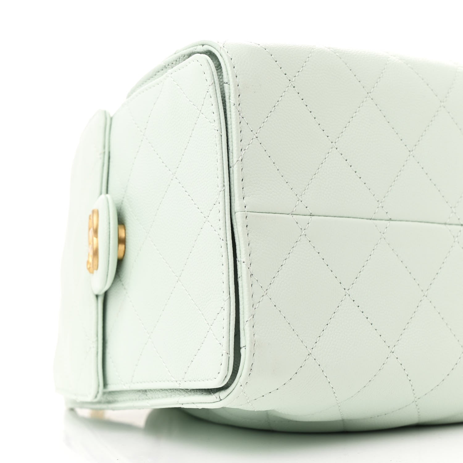 Caviar Quilted Small Chanel 25 Handbag Light Green