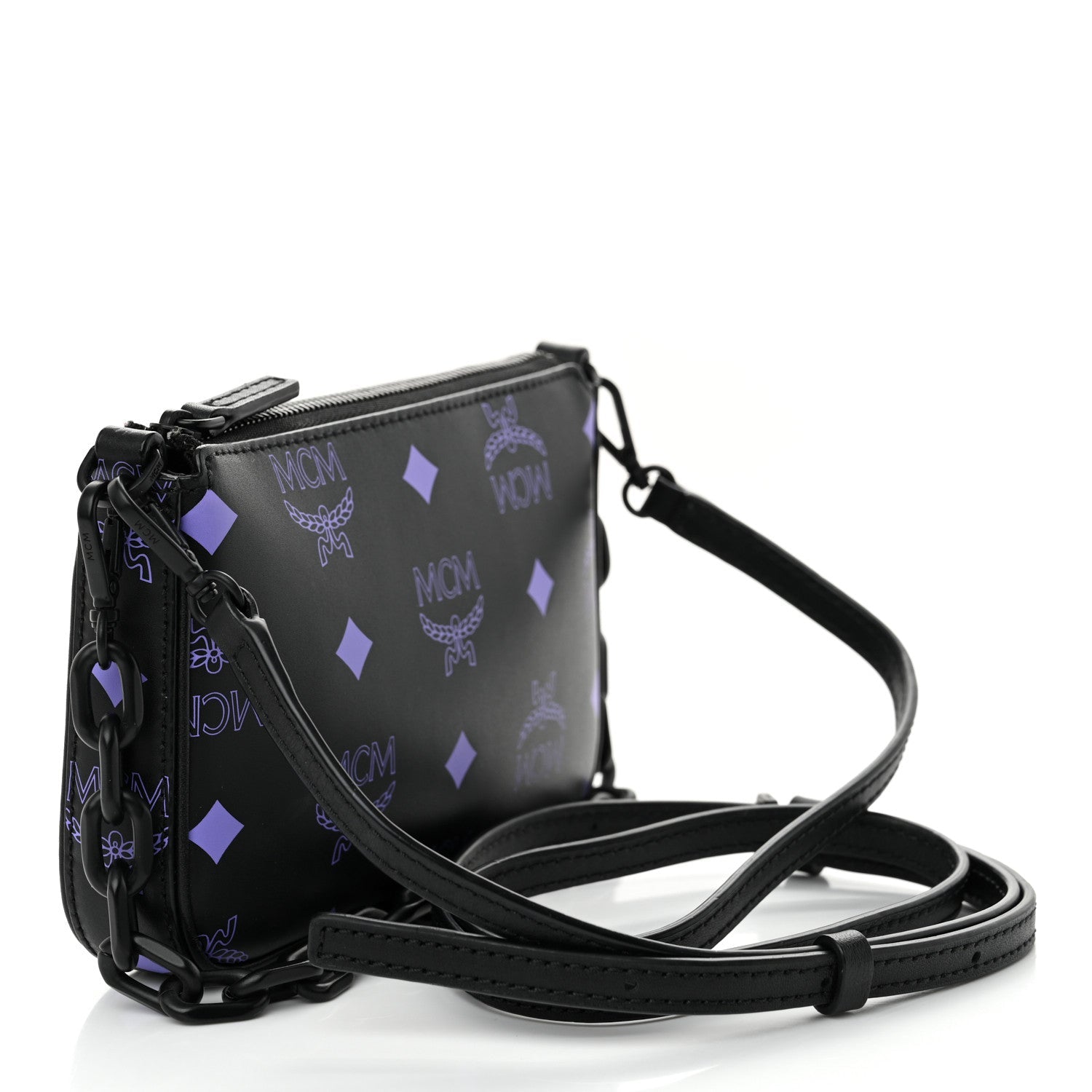 Calfskin Color Splash Pouch on Chain Dahlia Purple