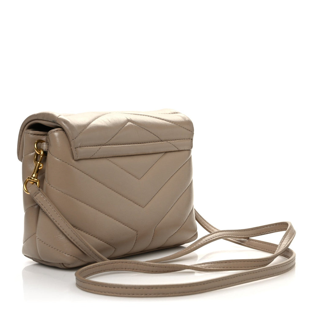Calfskin Y Quilted Monogram Toy Loulou Crossbody Bag Dark Beige