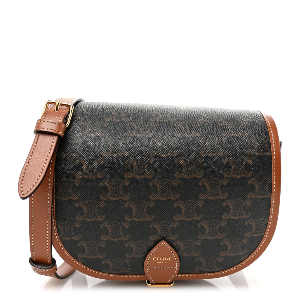 Triomphe Canvas Medium Folco Bag Tan