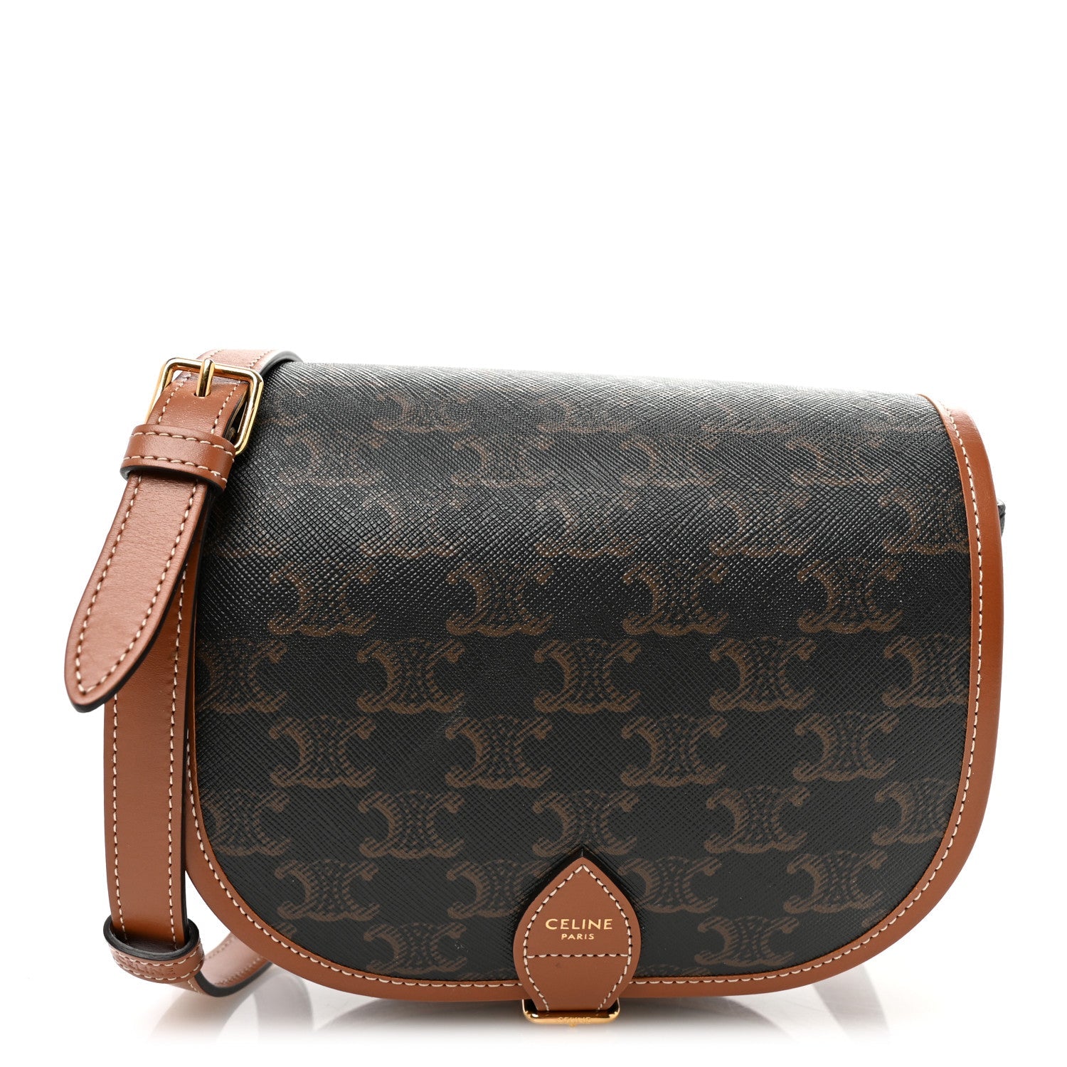 Triomphe Canvas Medium Folco Bag Tan