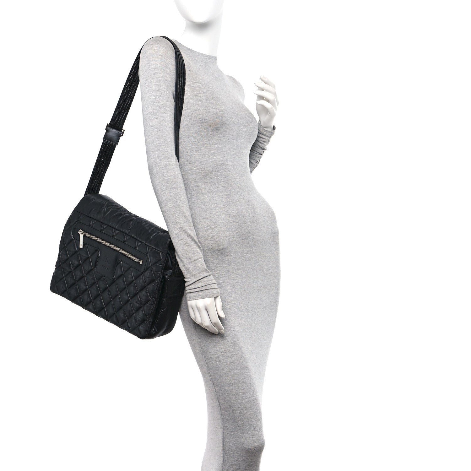 Nylon Coco Cocoon Messenger Bag Black