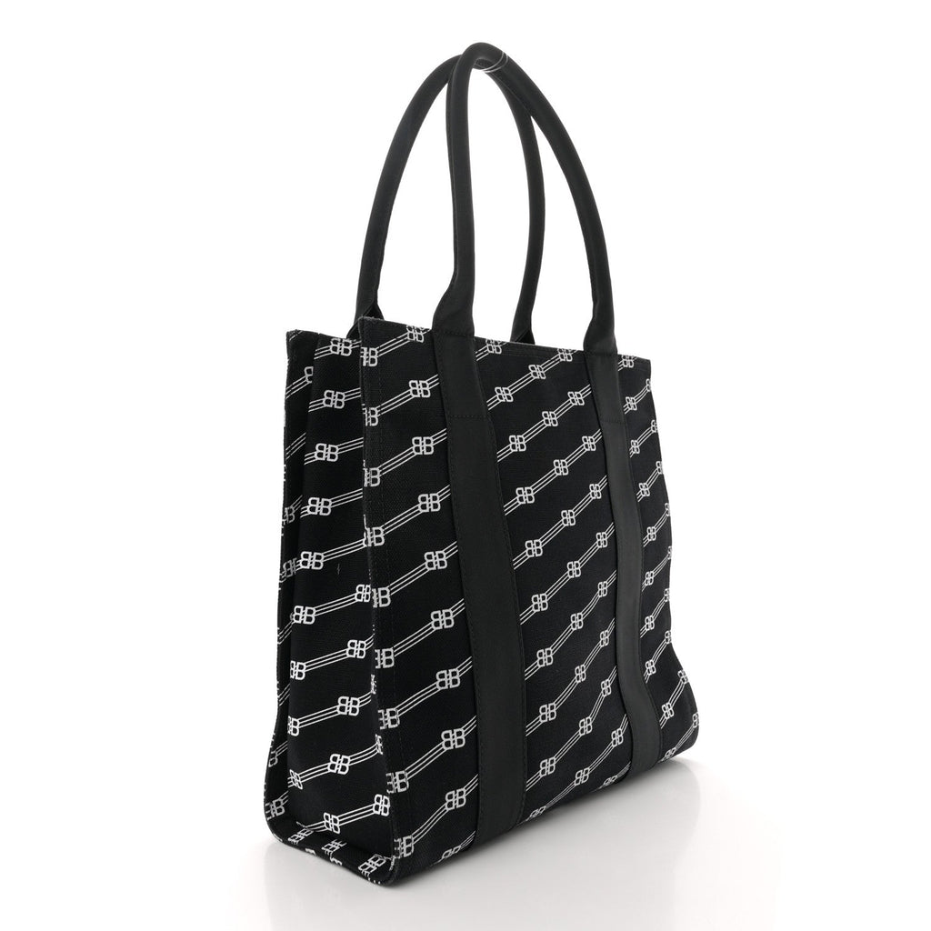 Canvas BB Monogram Sharp Tote Black