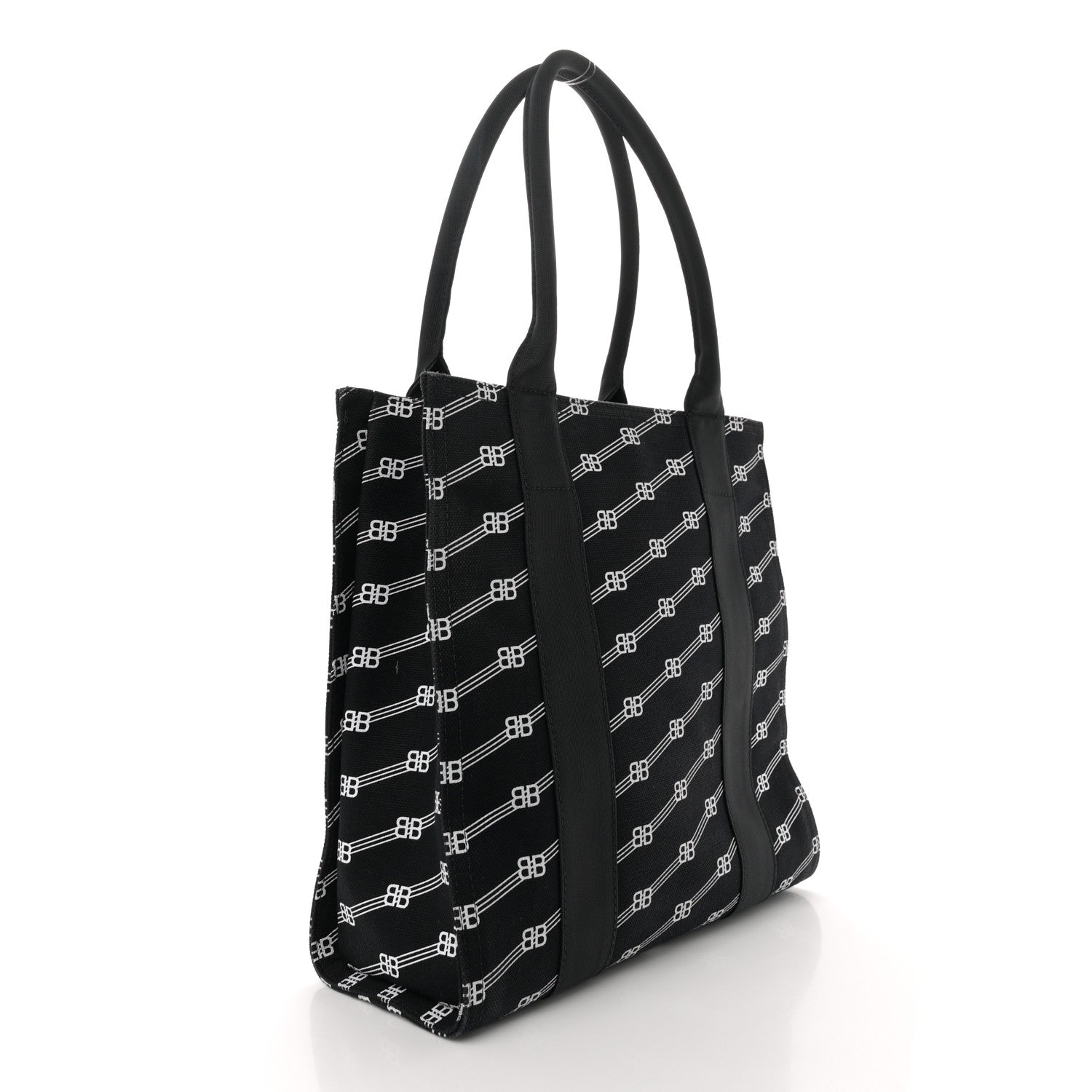 Canvas BB Monogram Sharp Tote Black