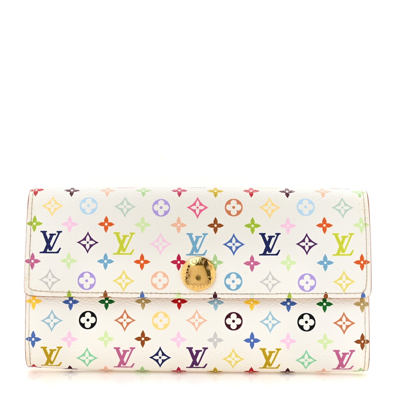 Monogram Multicolor Sarah Wallet White Citron