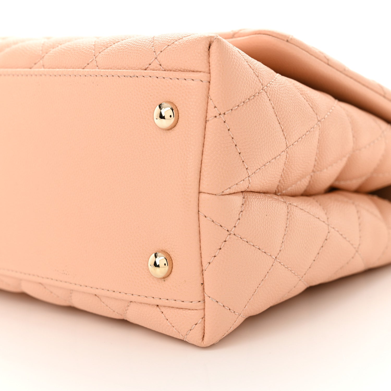 Caviar Quilted Small Coco Handle Flap Rose Clair