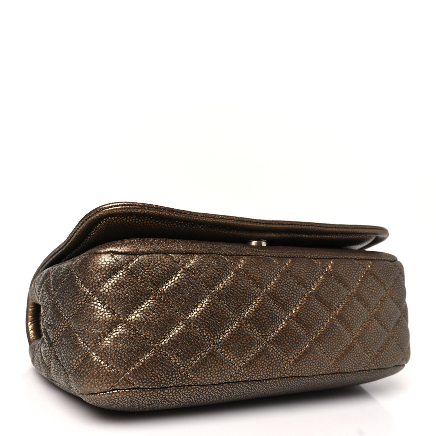 Metallic Caviar Medium Timeless CC Flap Bronze