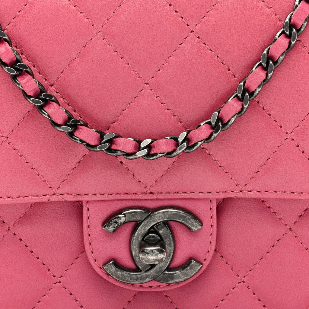 Lambskin Quilted Medium Crossing Times Flap Pink