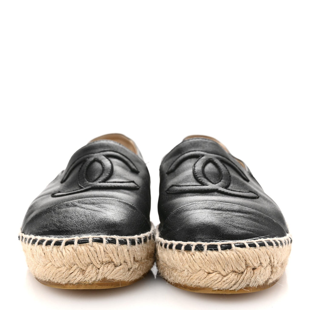 Lambskin CC Espadrilles 37 Black