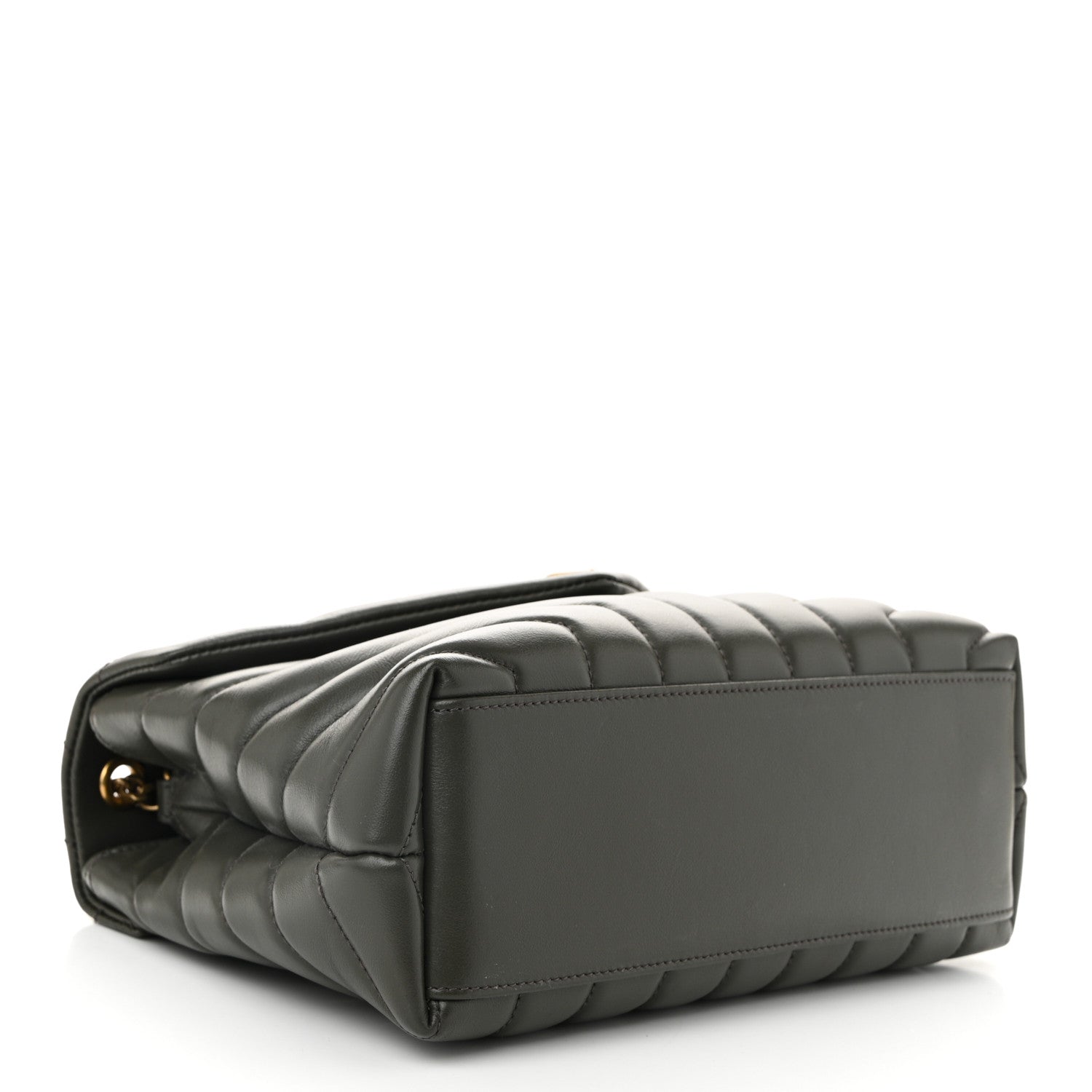 Calfskin Y Quilted Monogram Small Loulou Chain Satchel Pebble