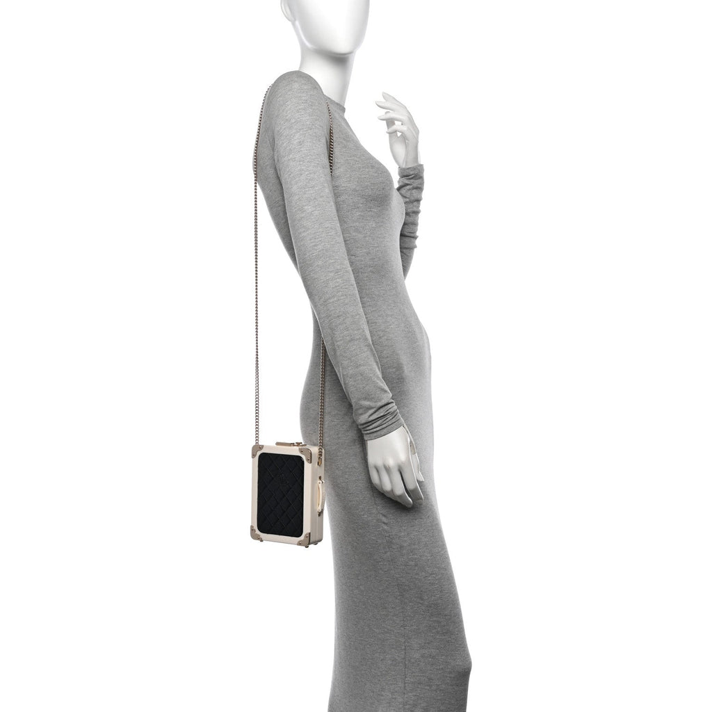 Plexiglass Patent Evening In The Air Mini Trolley Minaudiere Clutch Black White