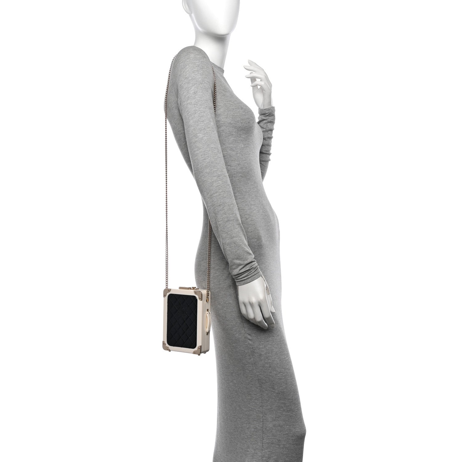 Plexiglass Patent Evening In The Air Mini Trolley Minaudiere Clutch Black White